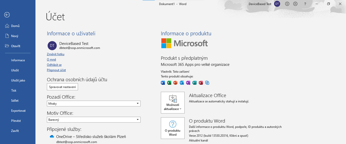 Možnosti aktivace Microsoft 365 Apps (dříve Office 365 ProPlus)
